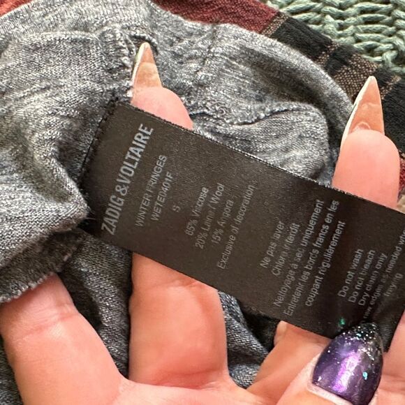 Zadig & Volitaire grey western winter fringe midi dress Sz S - Picture 4 of 6